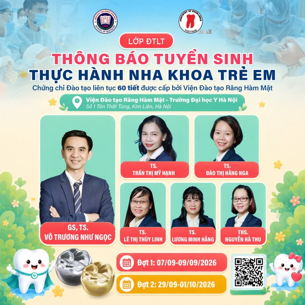 Tuyển sinh Thực hành Nha khoa Trẻ em - Đợt 2 (29/09-01/10/2026)