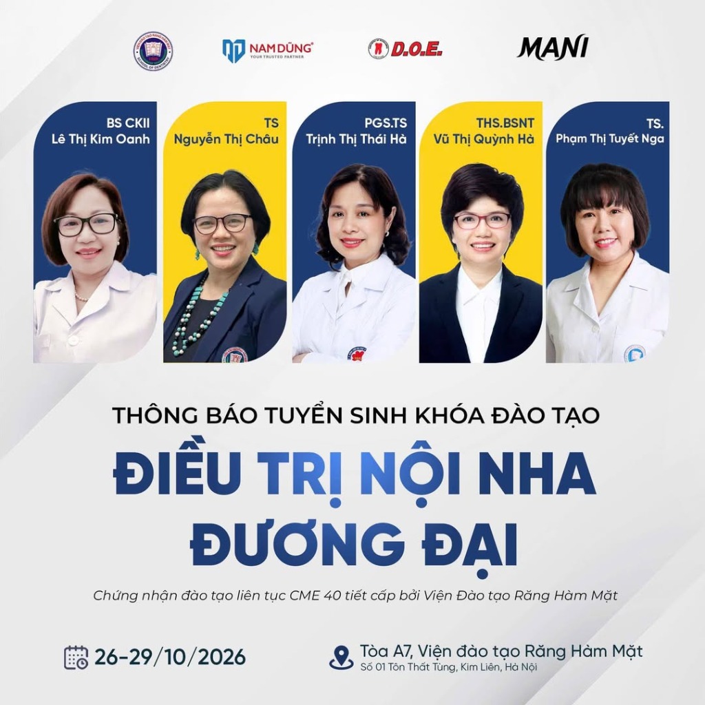 Khóa đào tạo: Điều trị Nội nha Đương đại (CME 40 tiết)